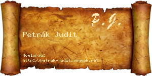 Petrák Judit névjegykártya